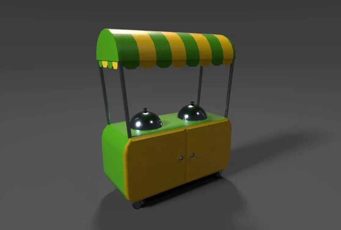  retail store equipment -  hot corn Low-poly 3D model_0