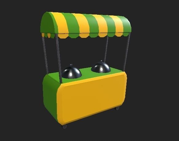  retail store equipment -  hot corn Low-poly 3D model_2