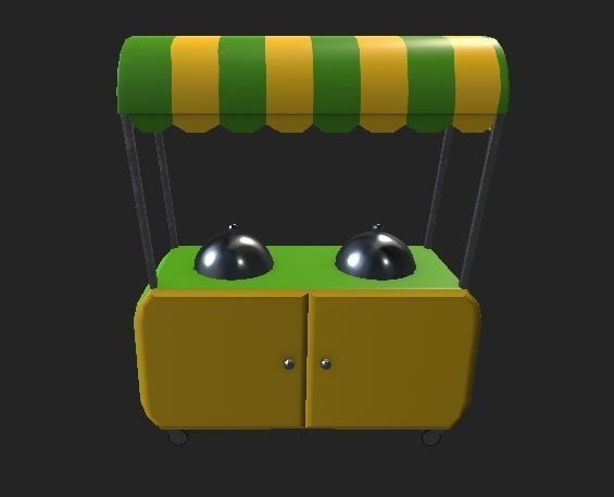  retail store equipment -  hot corn Low-poly 3D model_4