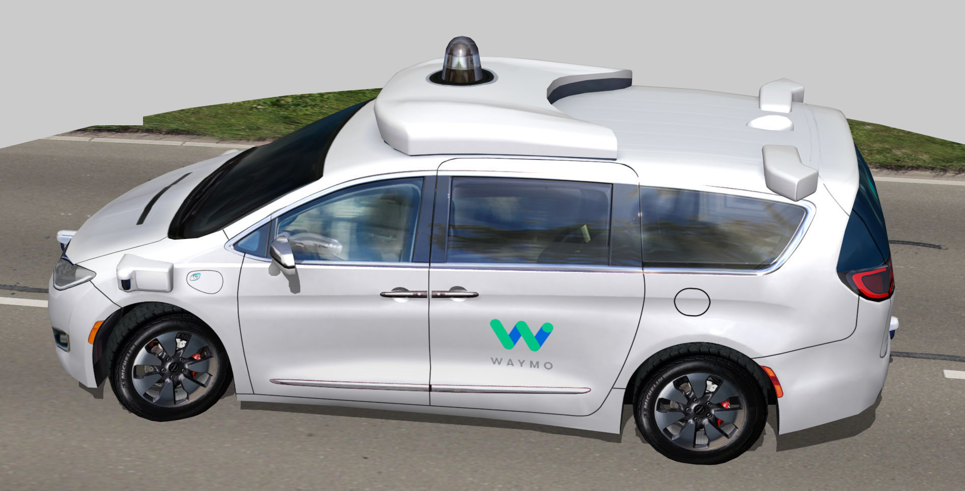 Waymo self driving car Chrysler Pacifica Hybrid Low-poly 3D model_7