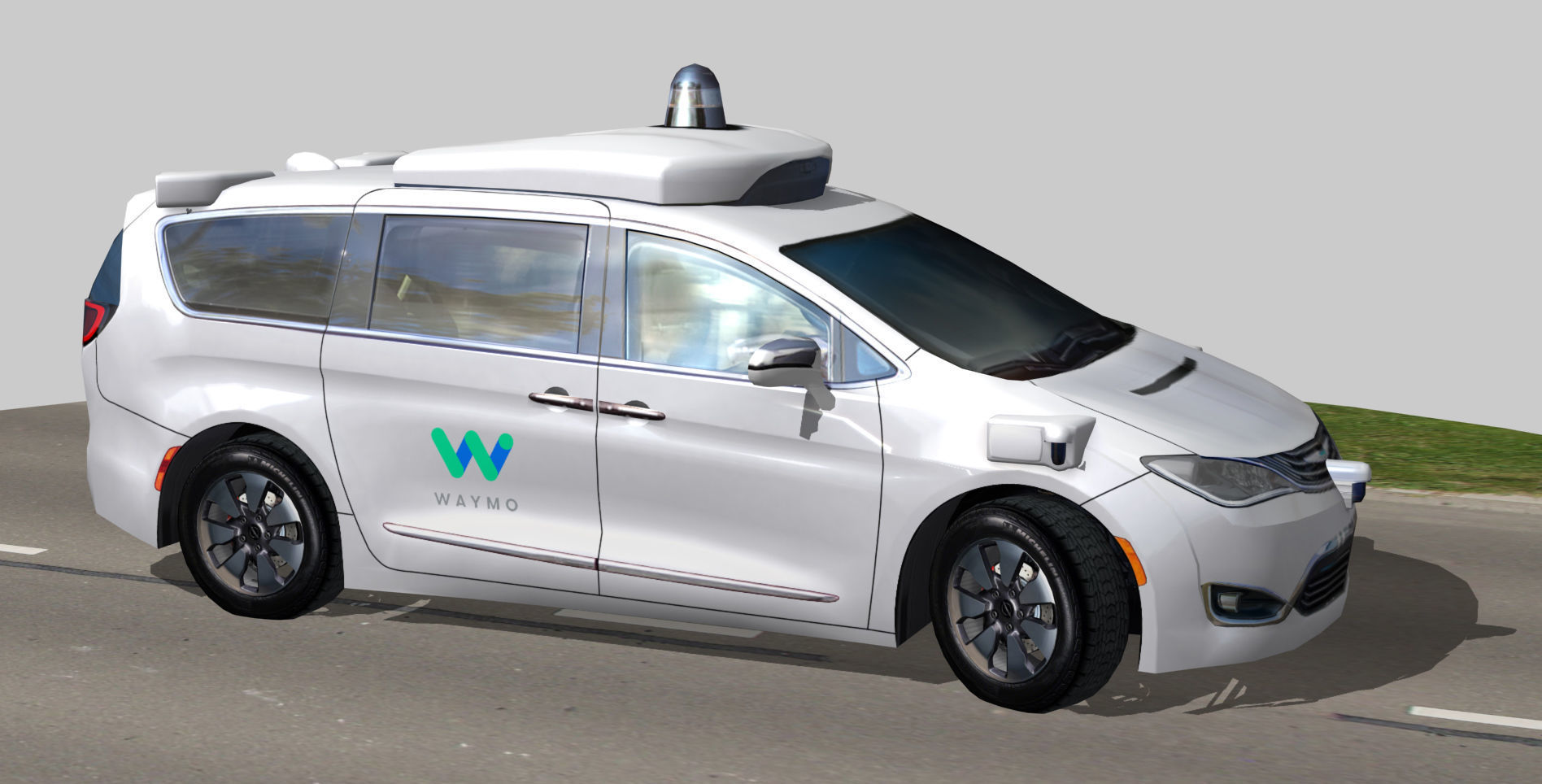 Waymo self driving car Chrysler Pacifica Hybrid Low-poly 3D model_3