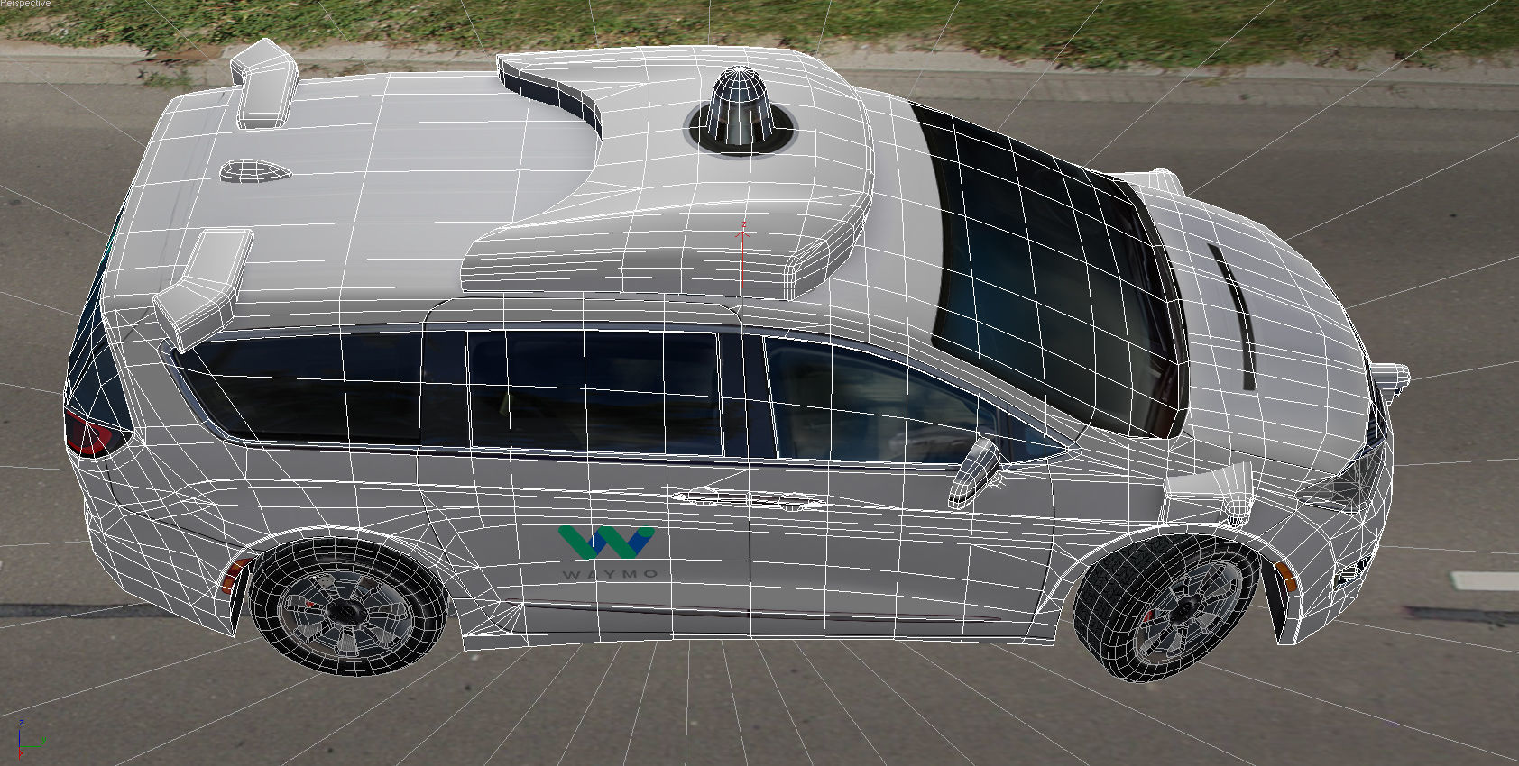 Waymo self driving car Chrysler Pacifica Hybrid Low-poly 3D model_11