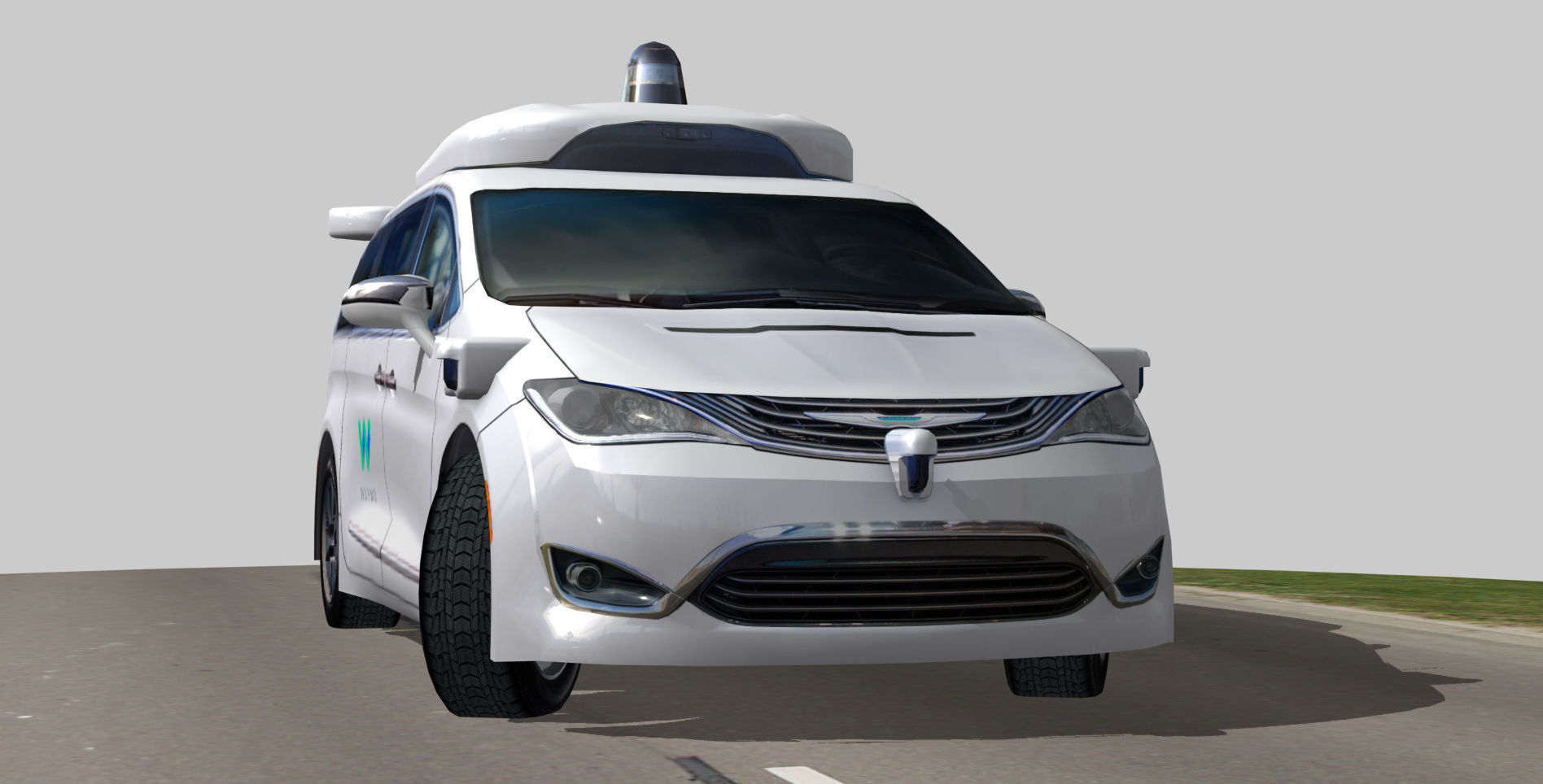 Waymo self driving car Chrysler Pacifica Hybrid Low-poly 3D model_4