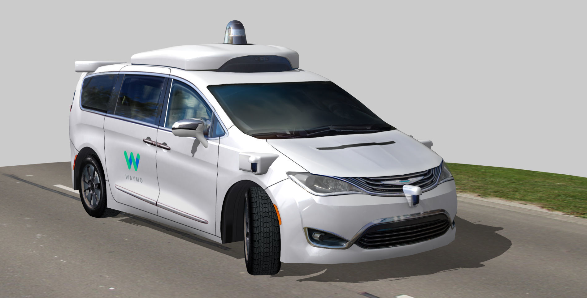 Waymo self driving car Chrysler Pacifica Hybrid Low-poly 3D model_8