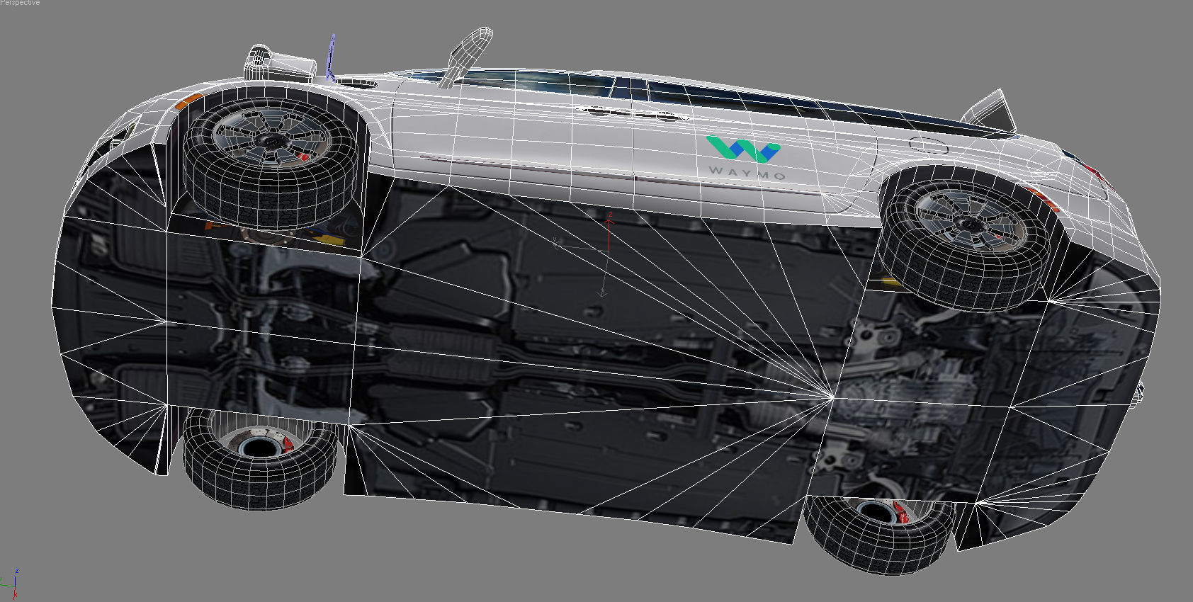 Waymo self driving car Chrysler Pacifica Hybrid Low-poly 3D model_14