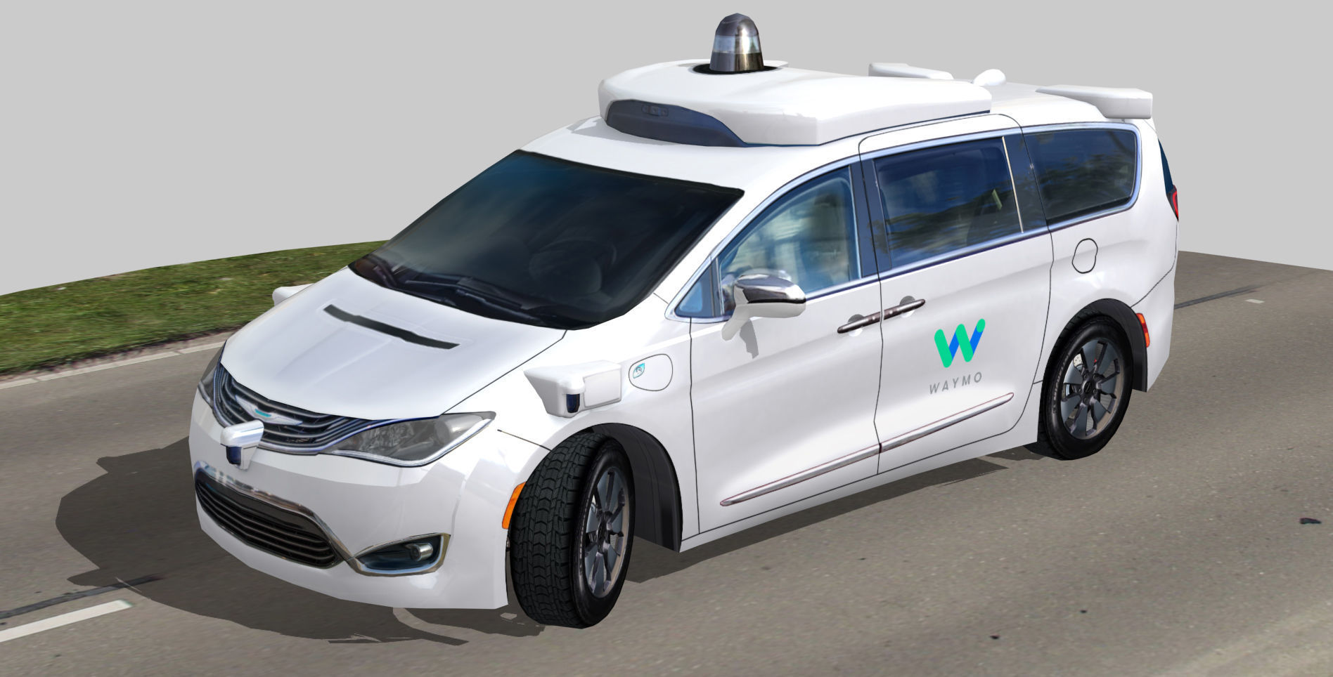 Waymo self driving car Chrysler Pacifica Hybrid Low-poly 3D model_6