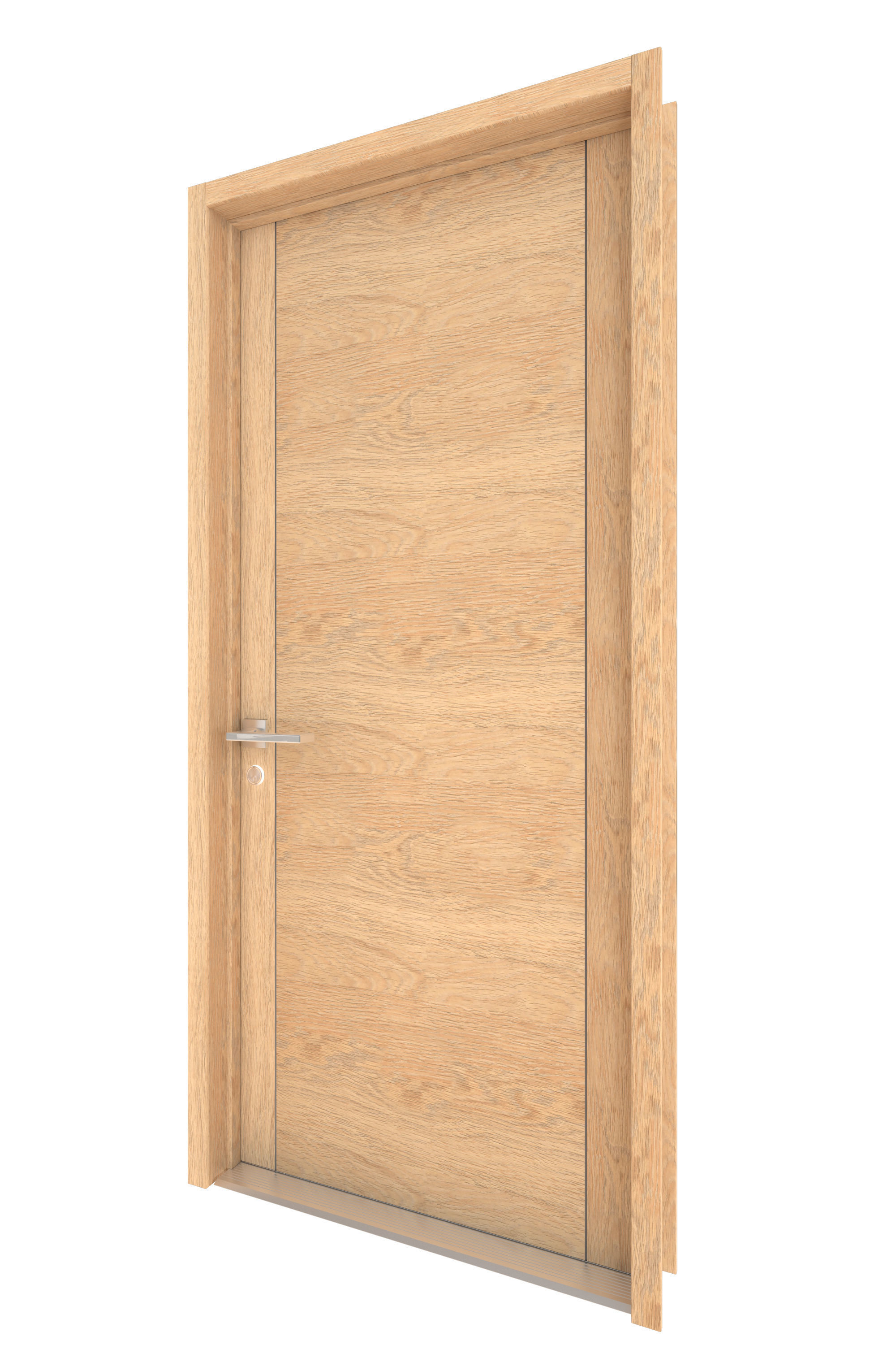 Door-023 wooden door with glass panel 3D model_2