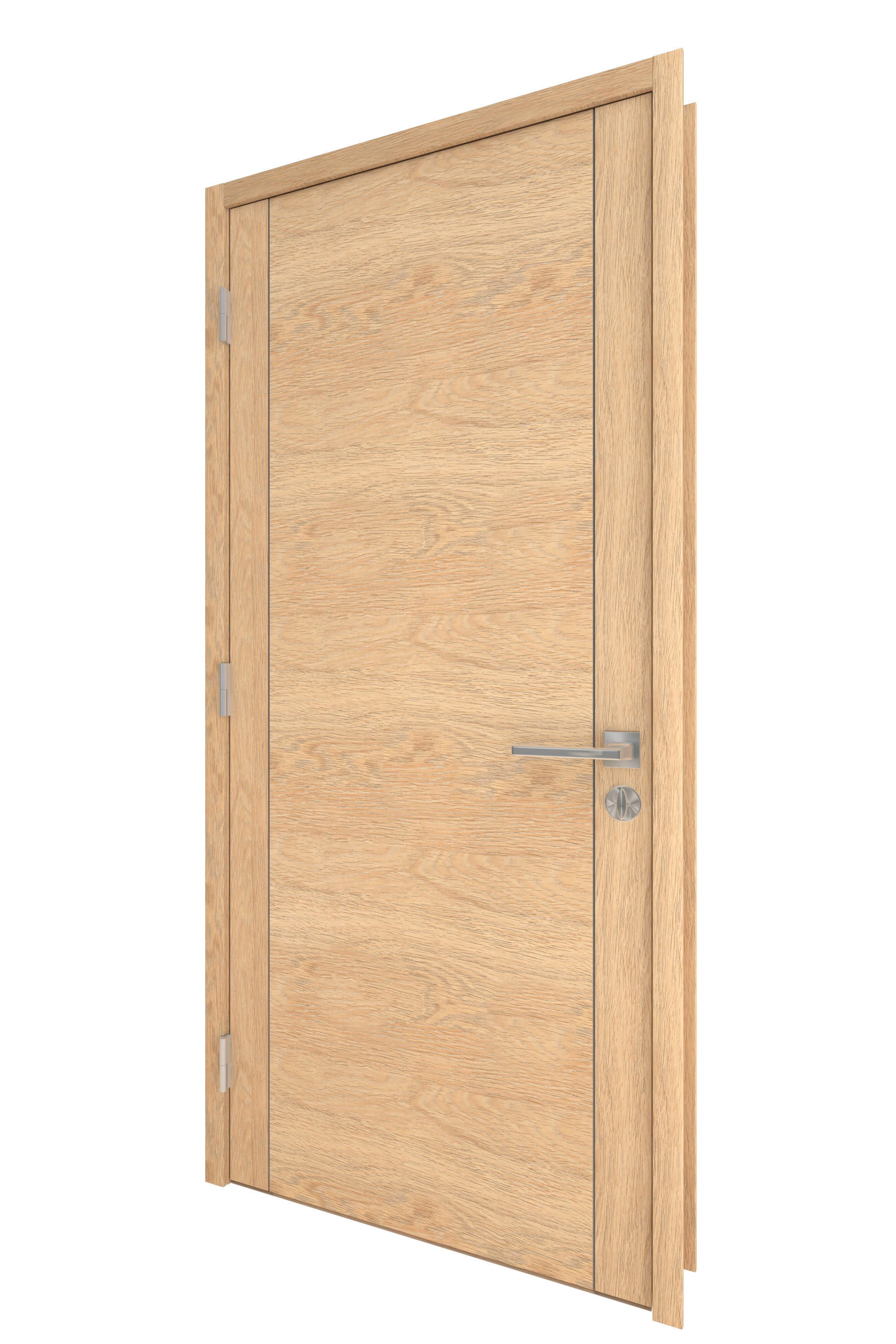 Door-023 wooden door with glass panel 3D model_3