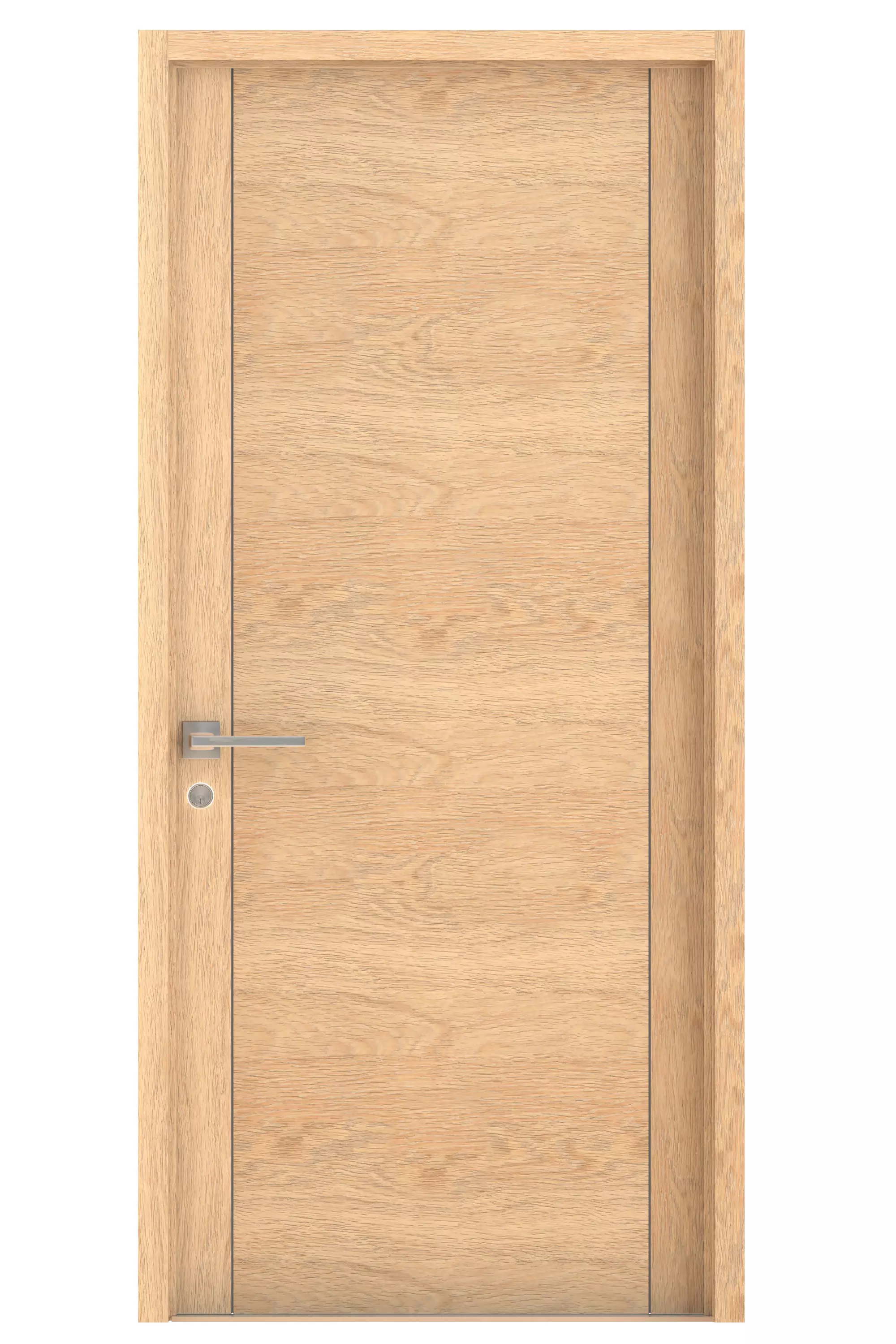 Door-023 wooden door with glass panel 3D model_0