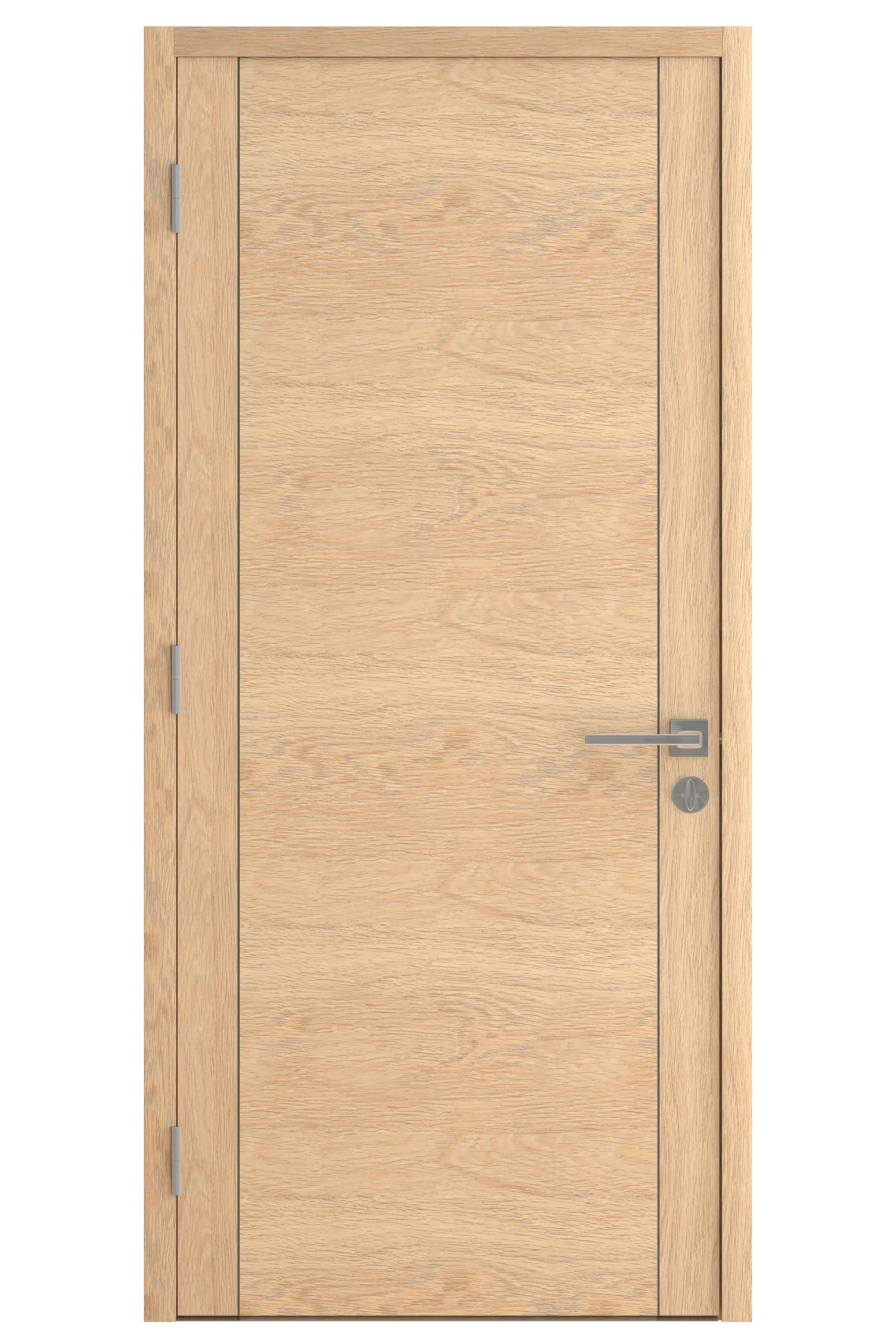 Door-023 wooden door with glass panel 3D model_1
