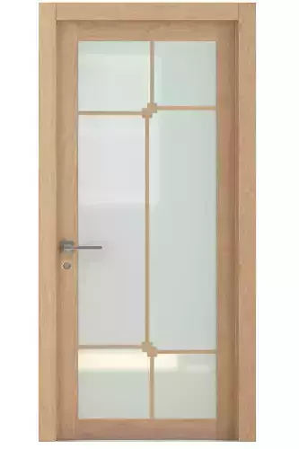 Door-025 interior door in oak with frosted glass