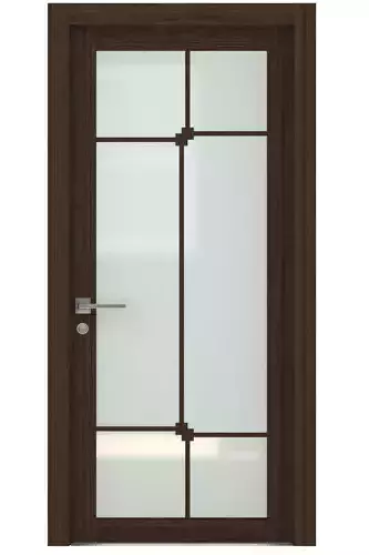 Door-026 wooden door with glass panels