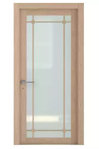 Door-032 wooden door with glass panels