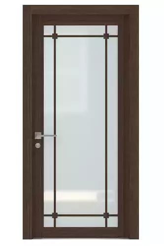 Door-033 wooden door with glass panels