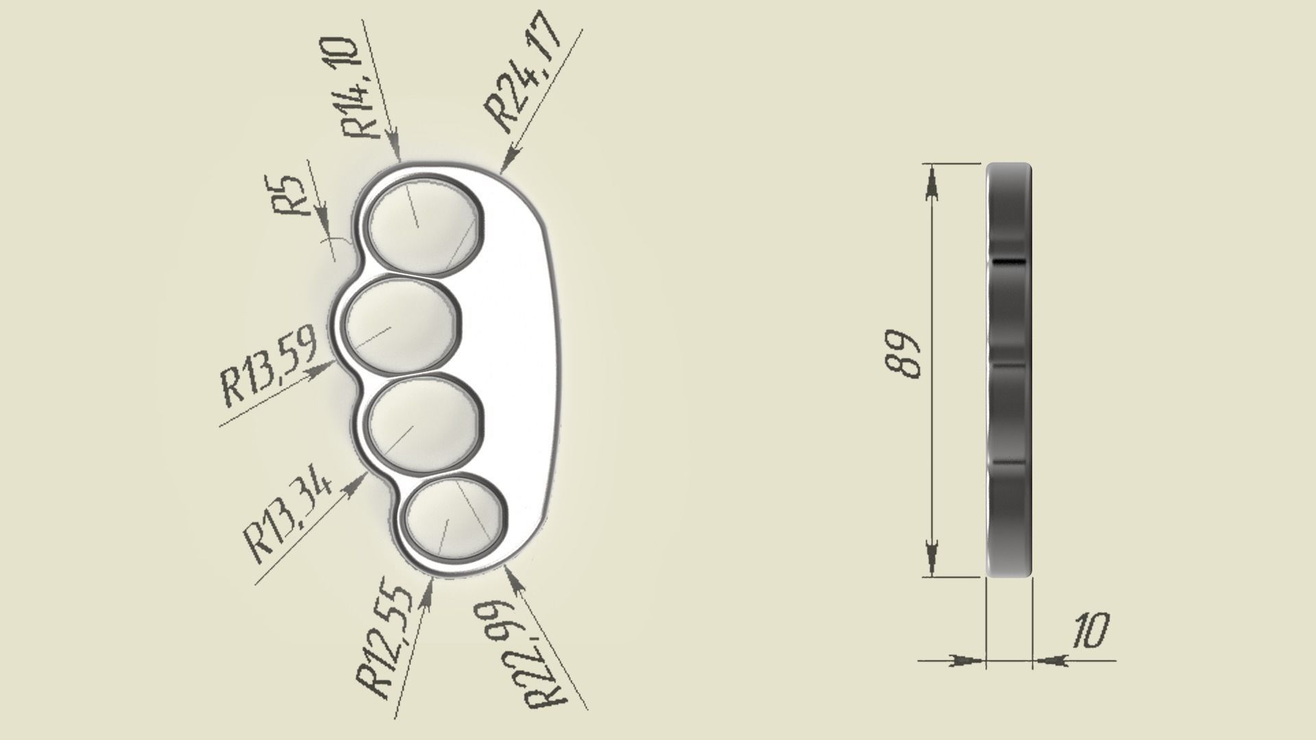 Brass Knuckles 3D print model_1