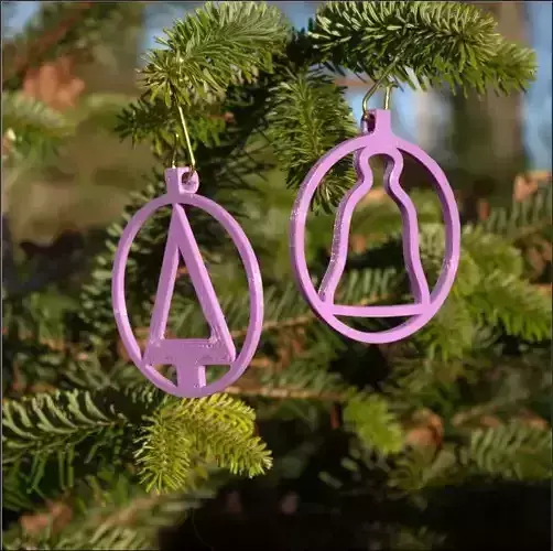 CHRISTMAS TREE AND BELL SUSPENSION 3D print model