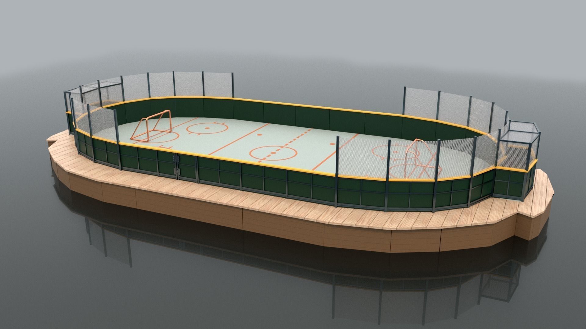 Hockey Rink 3D model_0