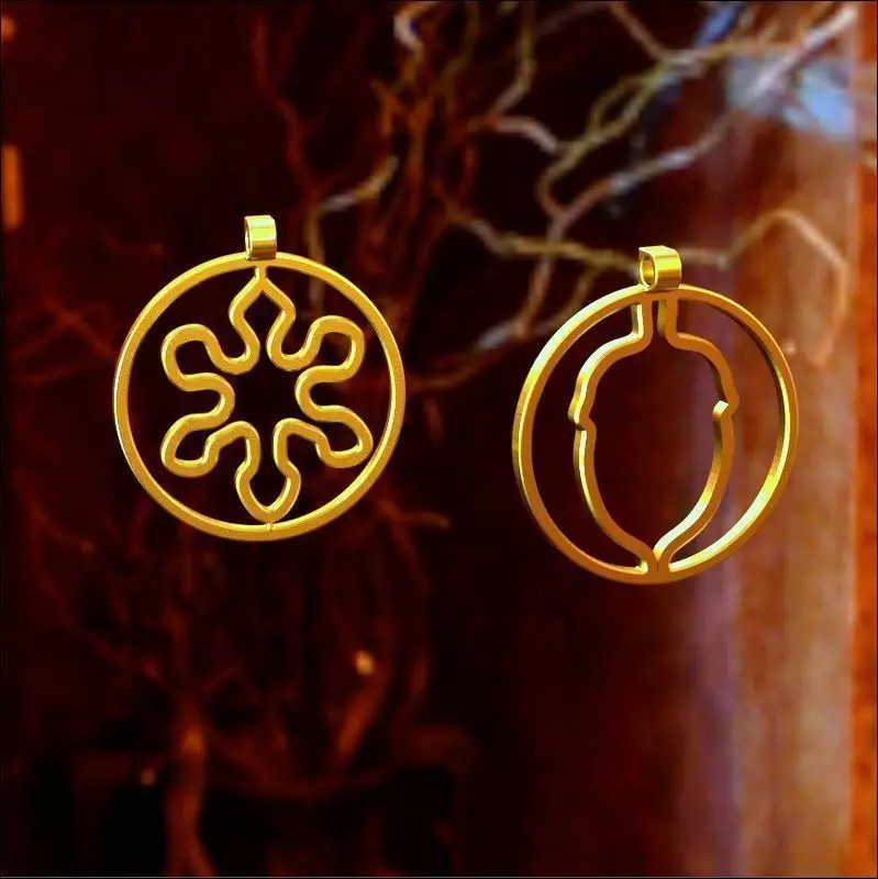 CHRISTMAS SNOWFLAKE AND ACORN SUSPENSION 3D print model_0