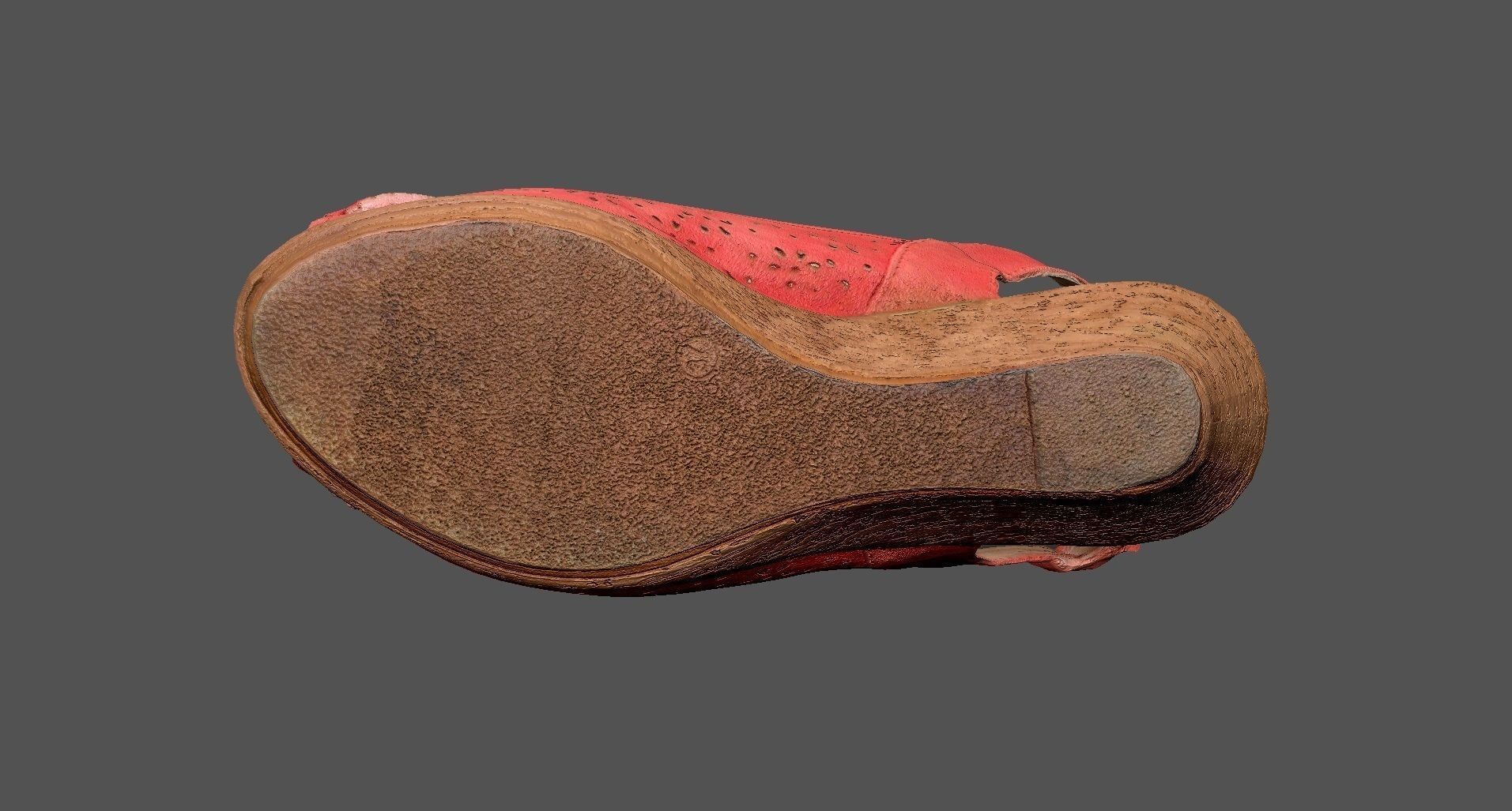Sandal 3D model wedge shoe Low-poly 3D model_8