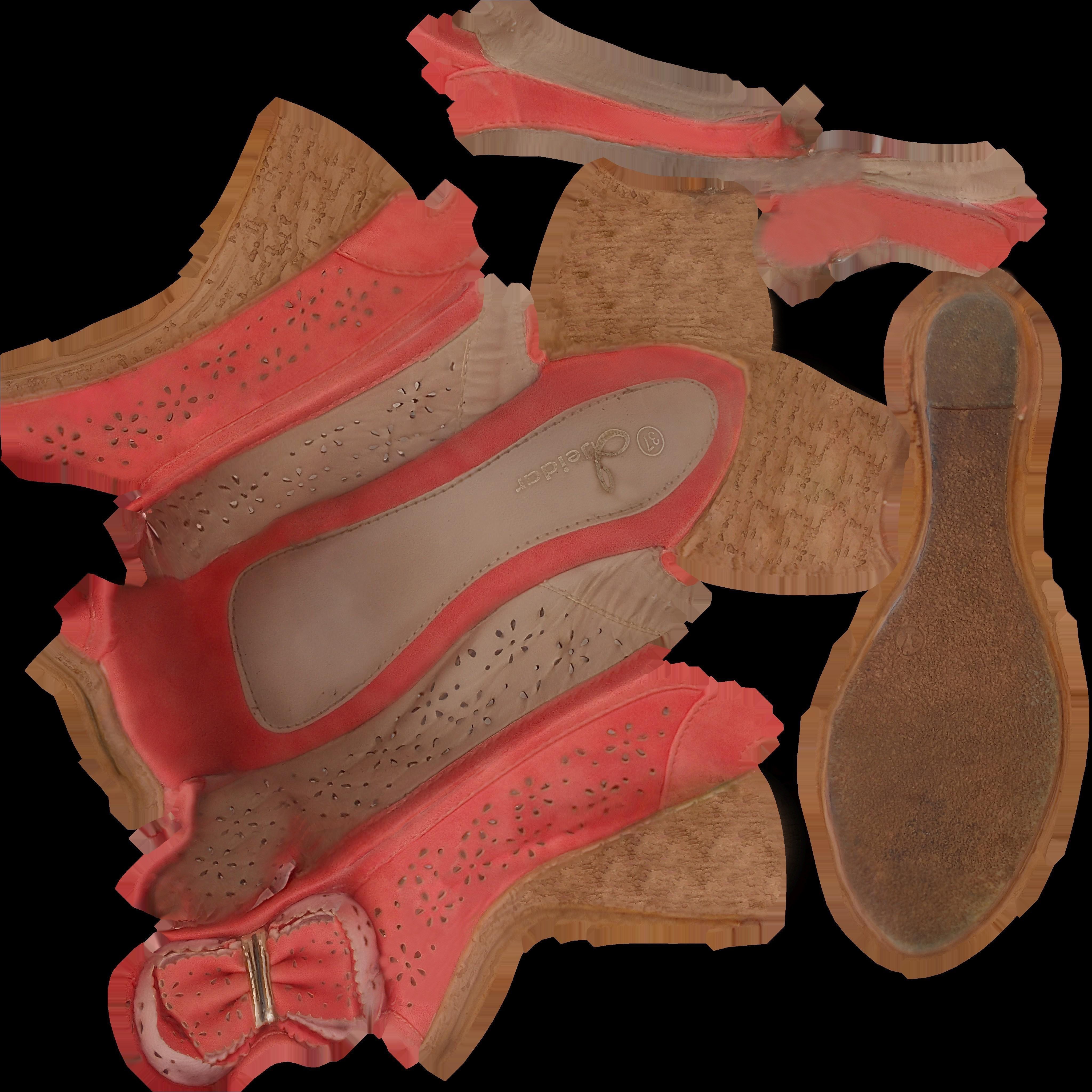 Sandal 3D model wedge shoe Low-poly 3D model_9