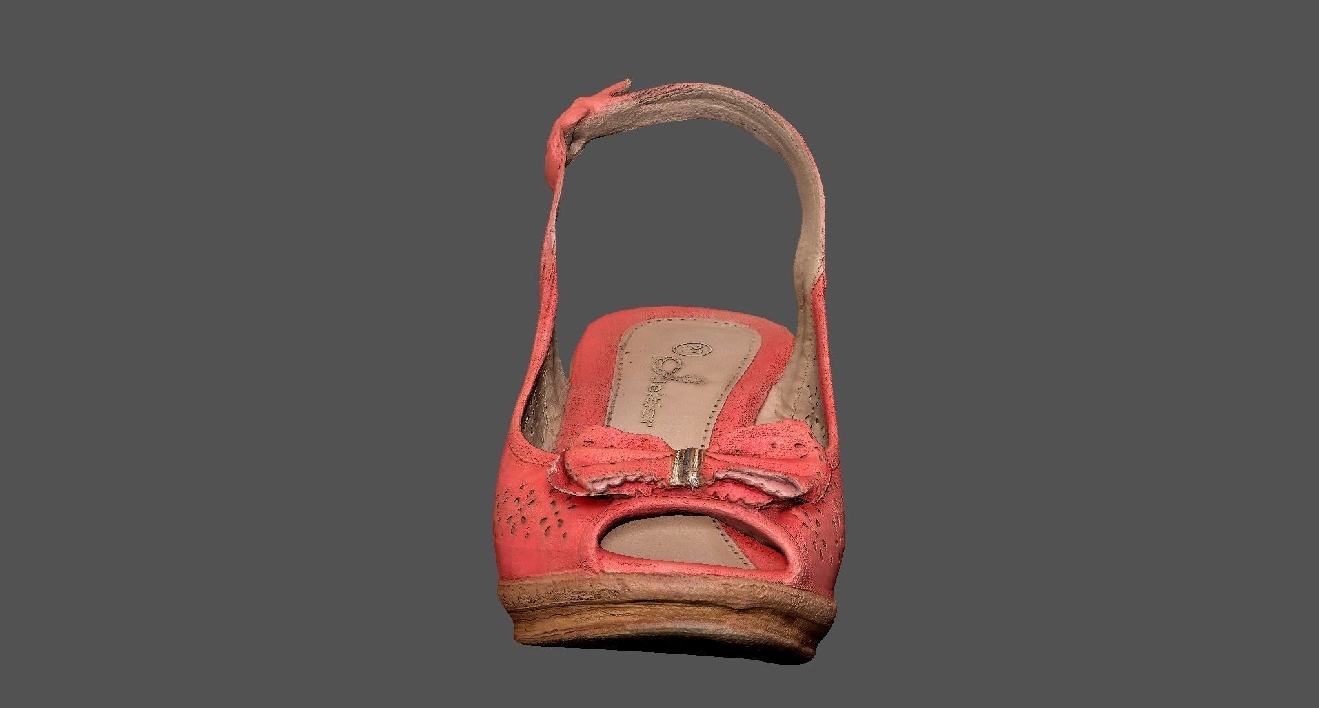 Sandal 3D model wedge shoe Low-poly 3D model_6