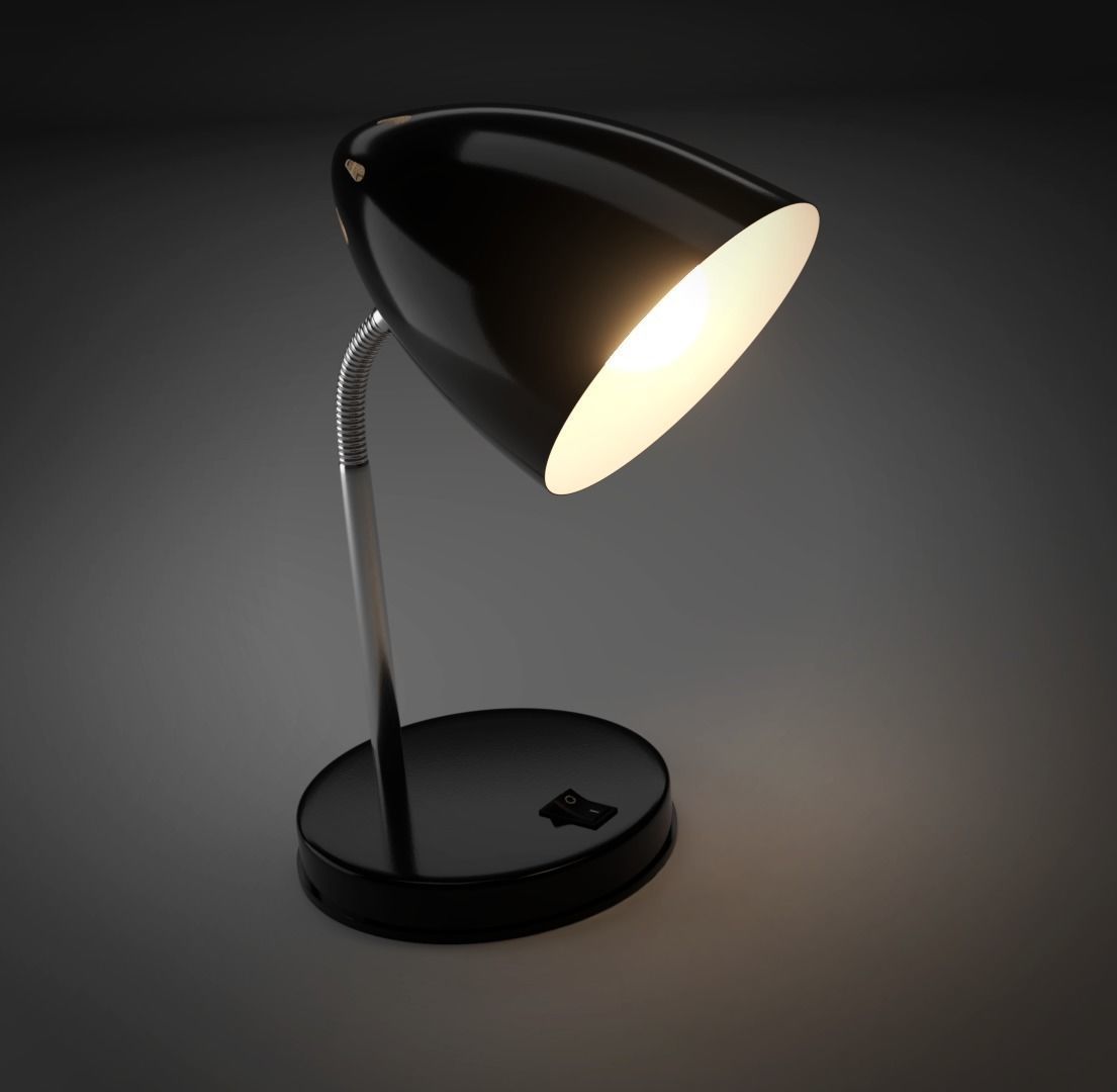 Black Desk Lamp Free 3D model