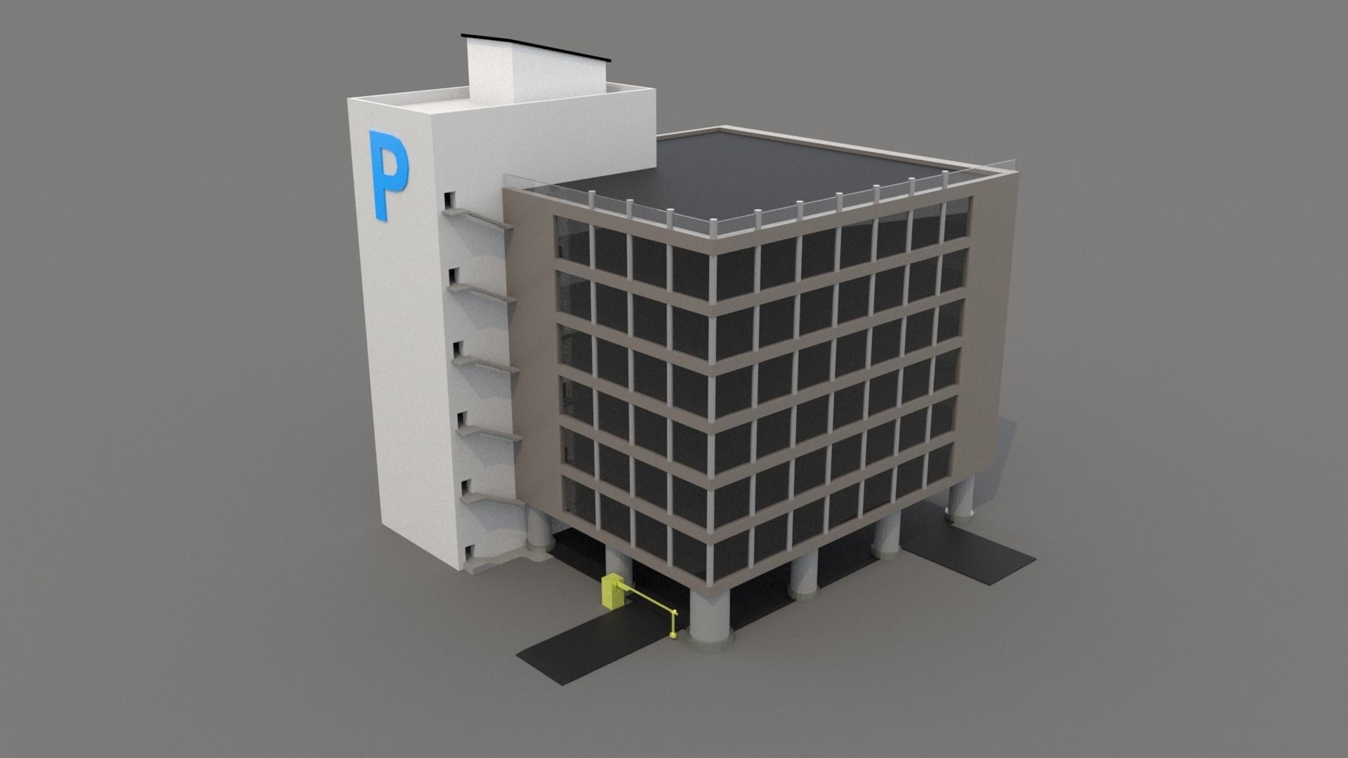 Low Poly Car Park Low-poly 3D model