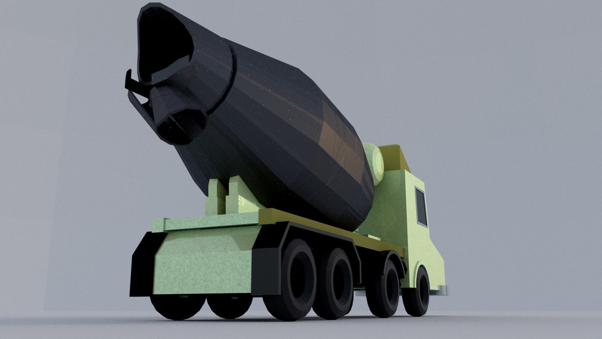 Cement Truck Low-poly 3D model_10