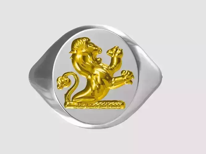 Lion signet ring