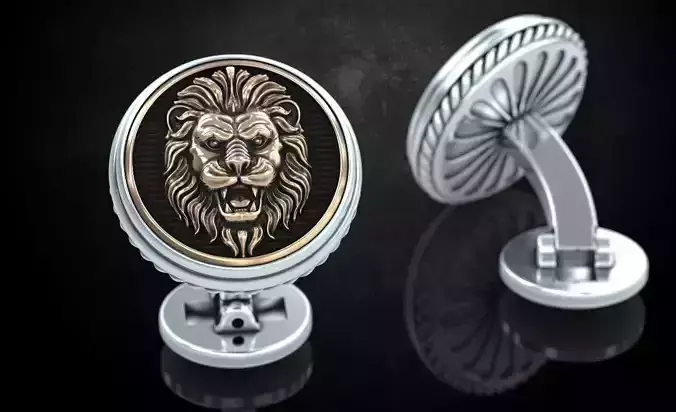 Stylish cufflinks with lion 243