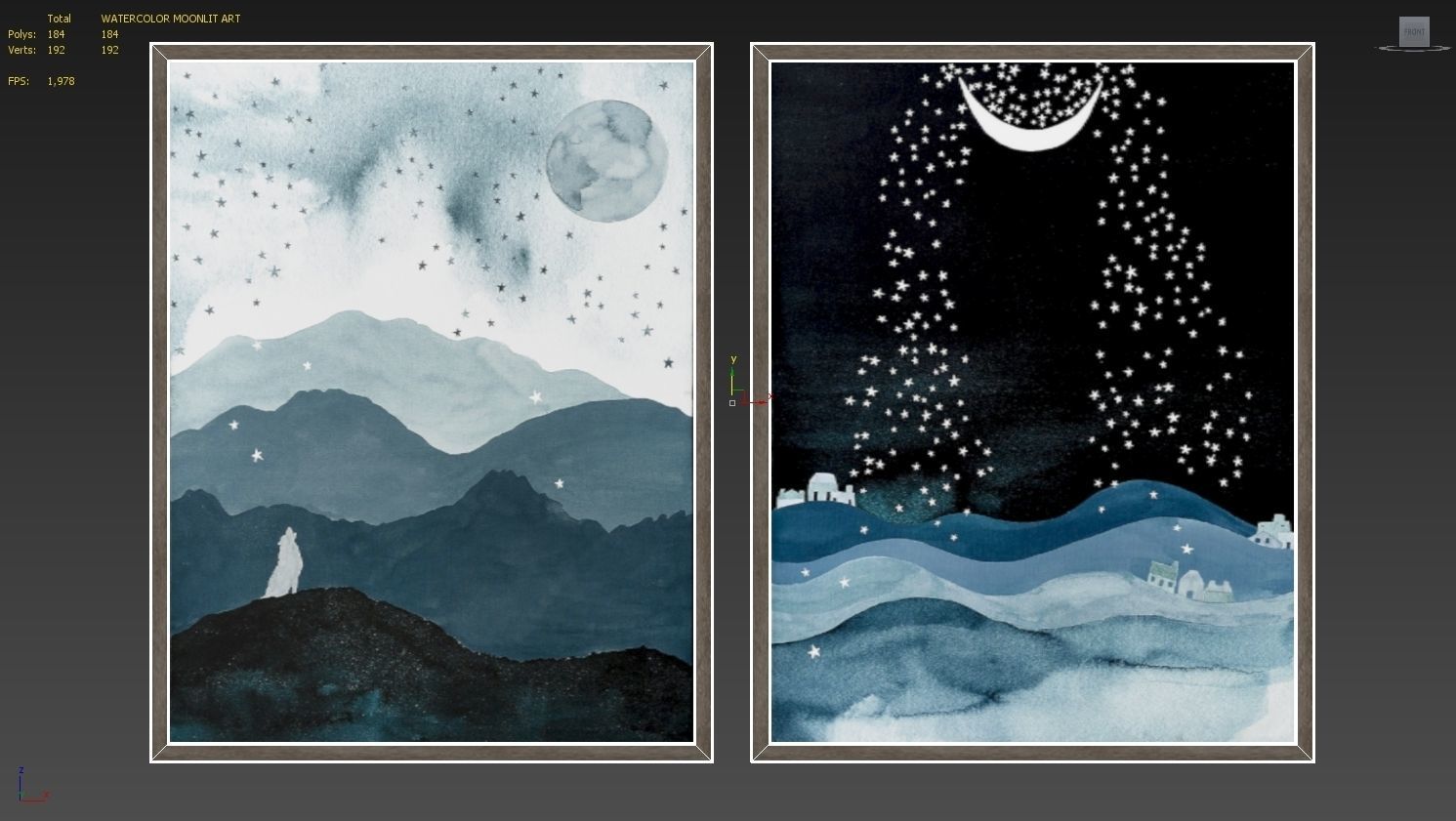 Watercolor Moonlit Art RH poster 3D model_4