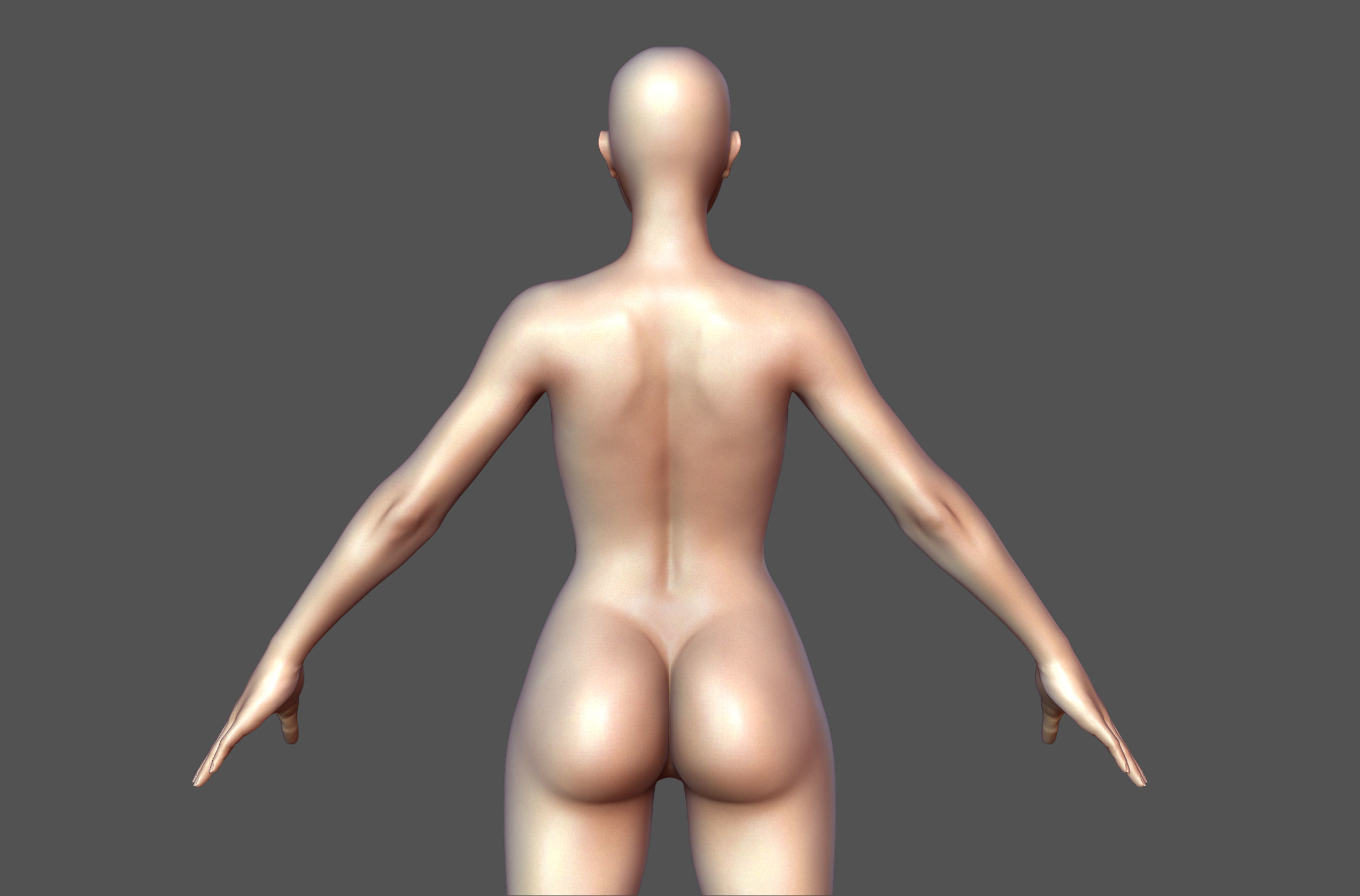 Woman Basemesh 3D Low-poly 3D model_4