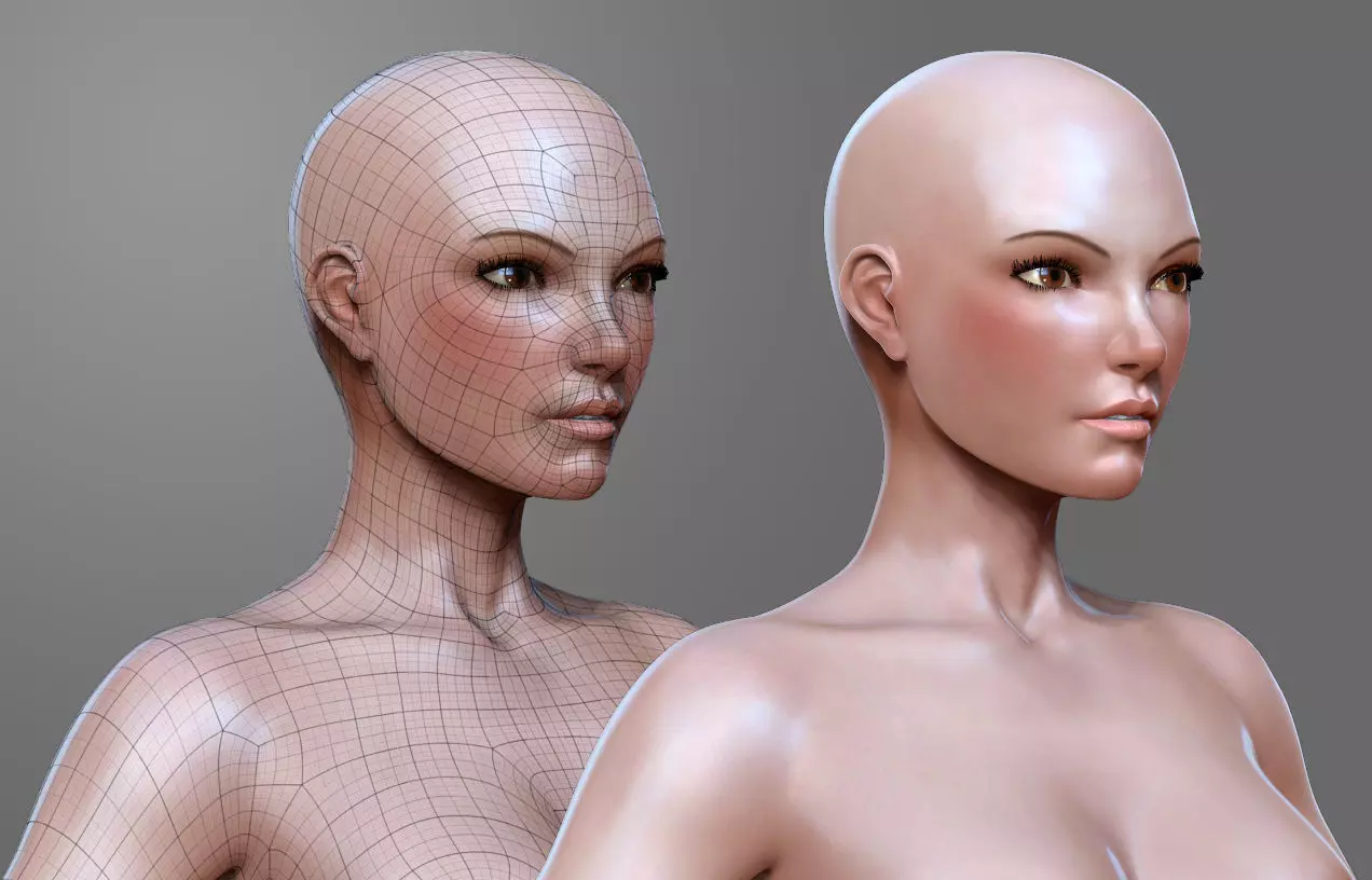 Woman Basemesh 3D Low-poly 3D model_0