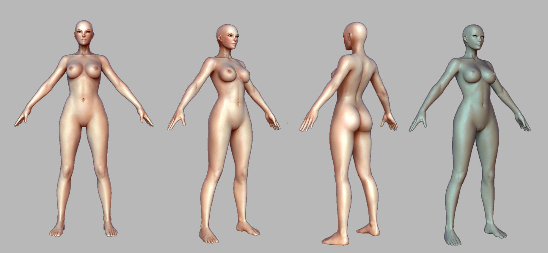 Woman Basemesh 3D Low-poly 3D model_2