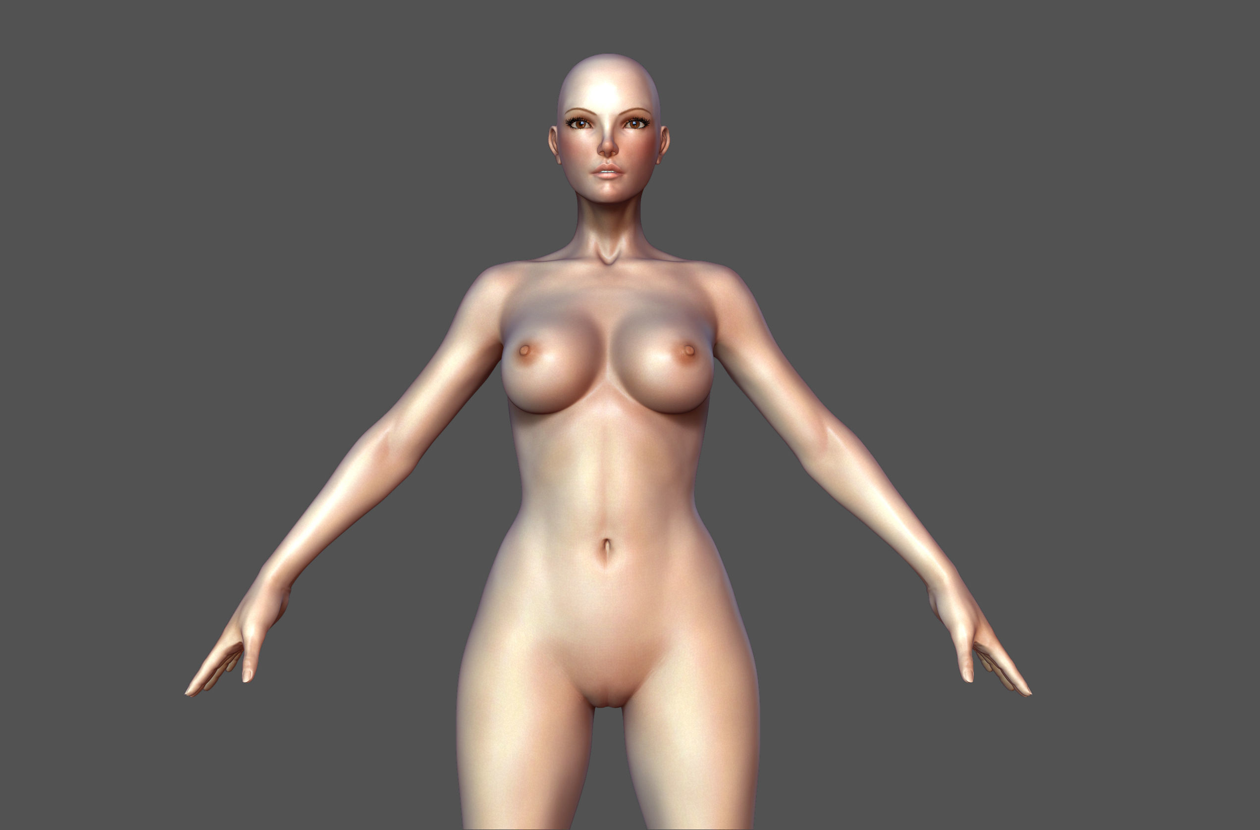 Woman Basemesh 3D Low-poly 3D model_3