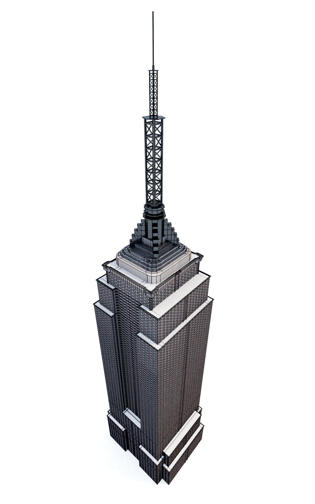 Empire State Building Low-poly 3D model_6