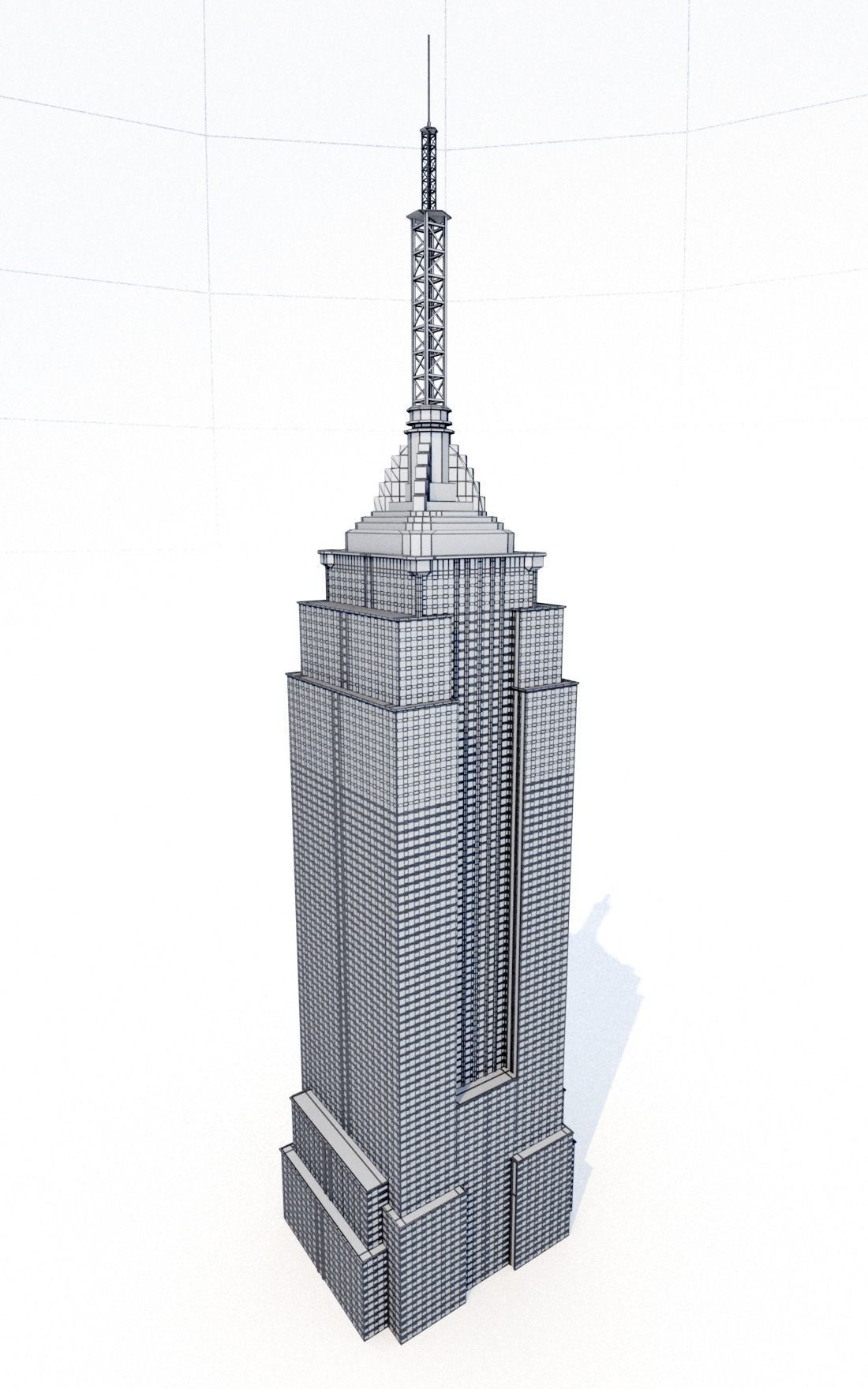 Empire State Building Low-poly 3D model_13