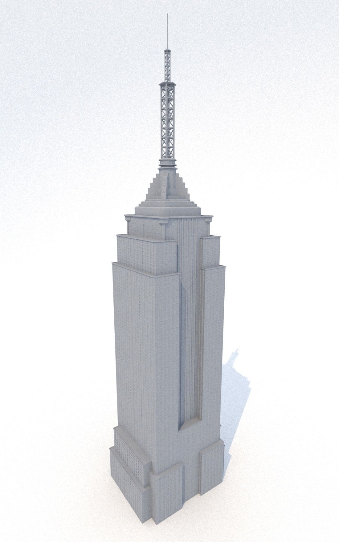 Empire State Building Low-poly 3D model_7
