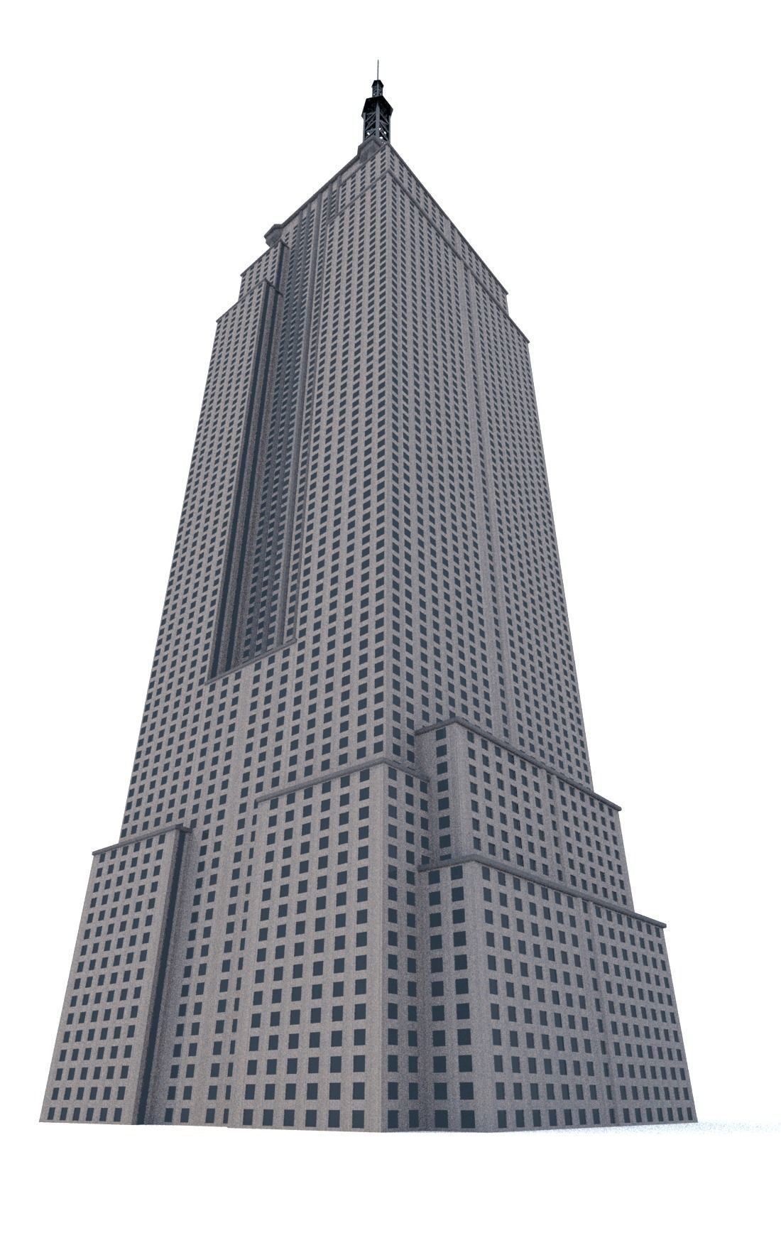 Empire State Building Low-poly 3D model_4