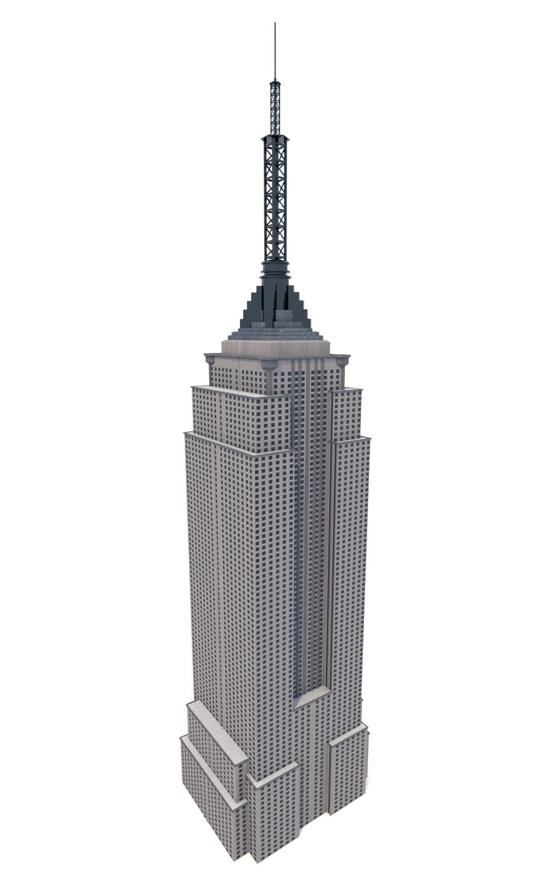 Empire State Building Low-poly 3D model_1