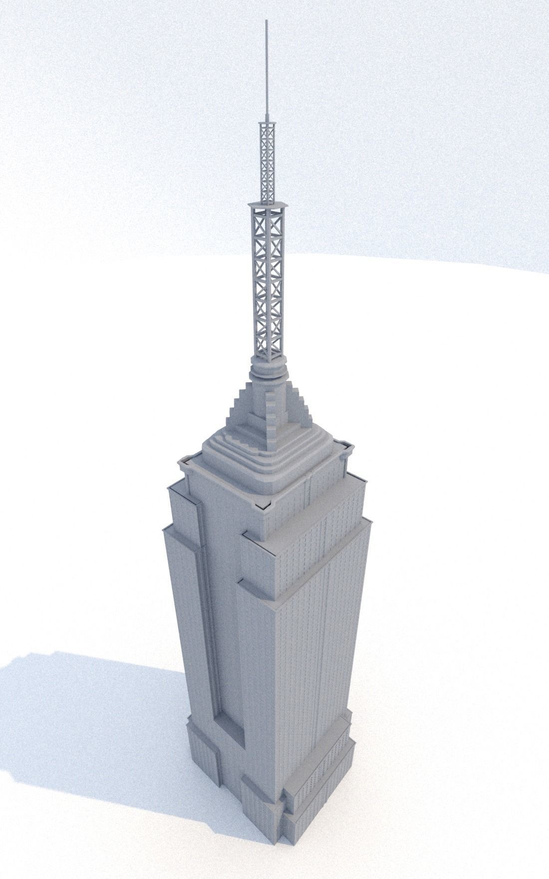Empire State Building Low-poly 3D model_8