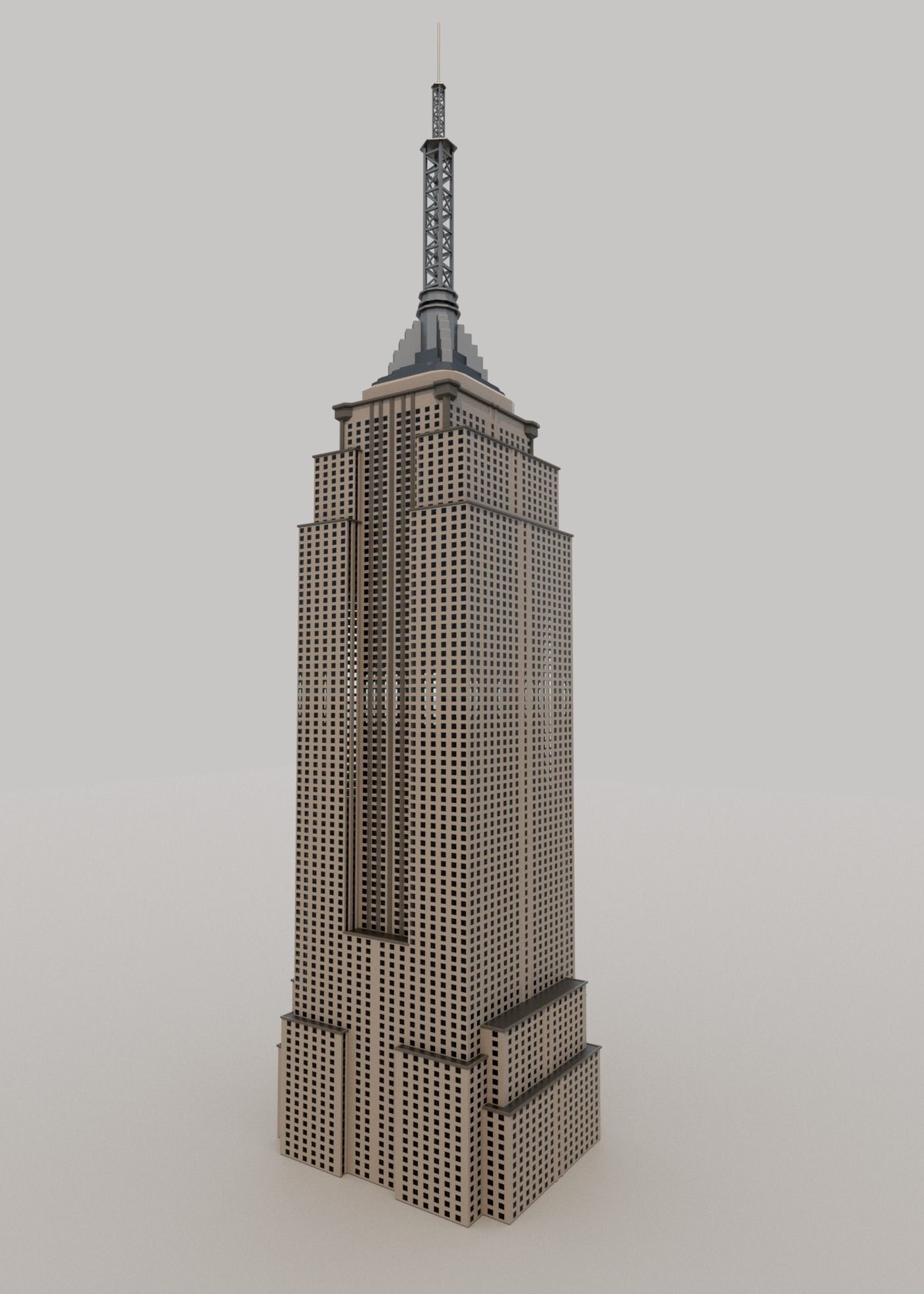 Empire State Building Low-poly 3D model_0