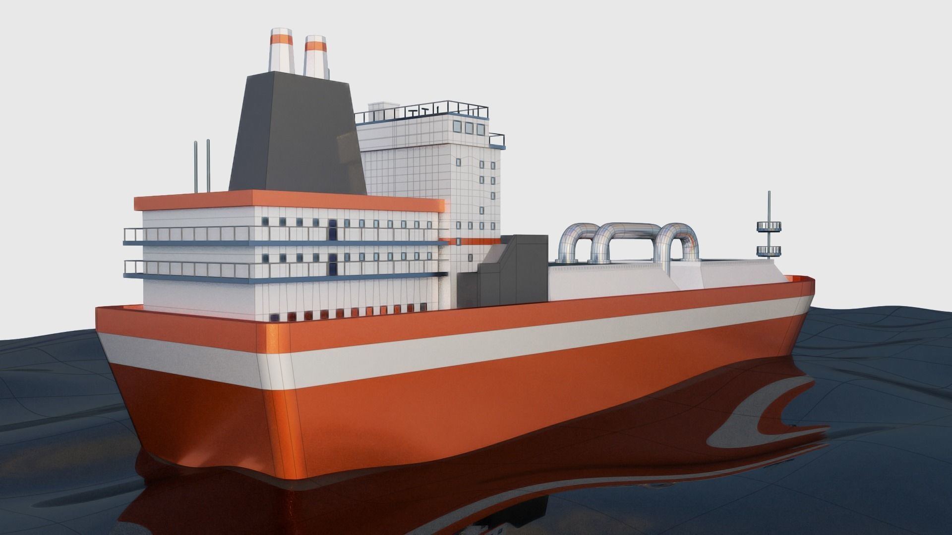 Tanker Ship Low-poly 3D model_8