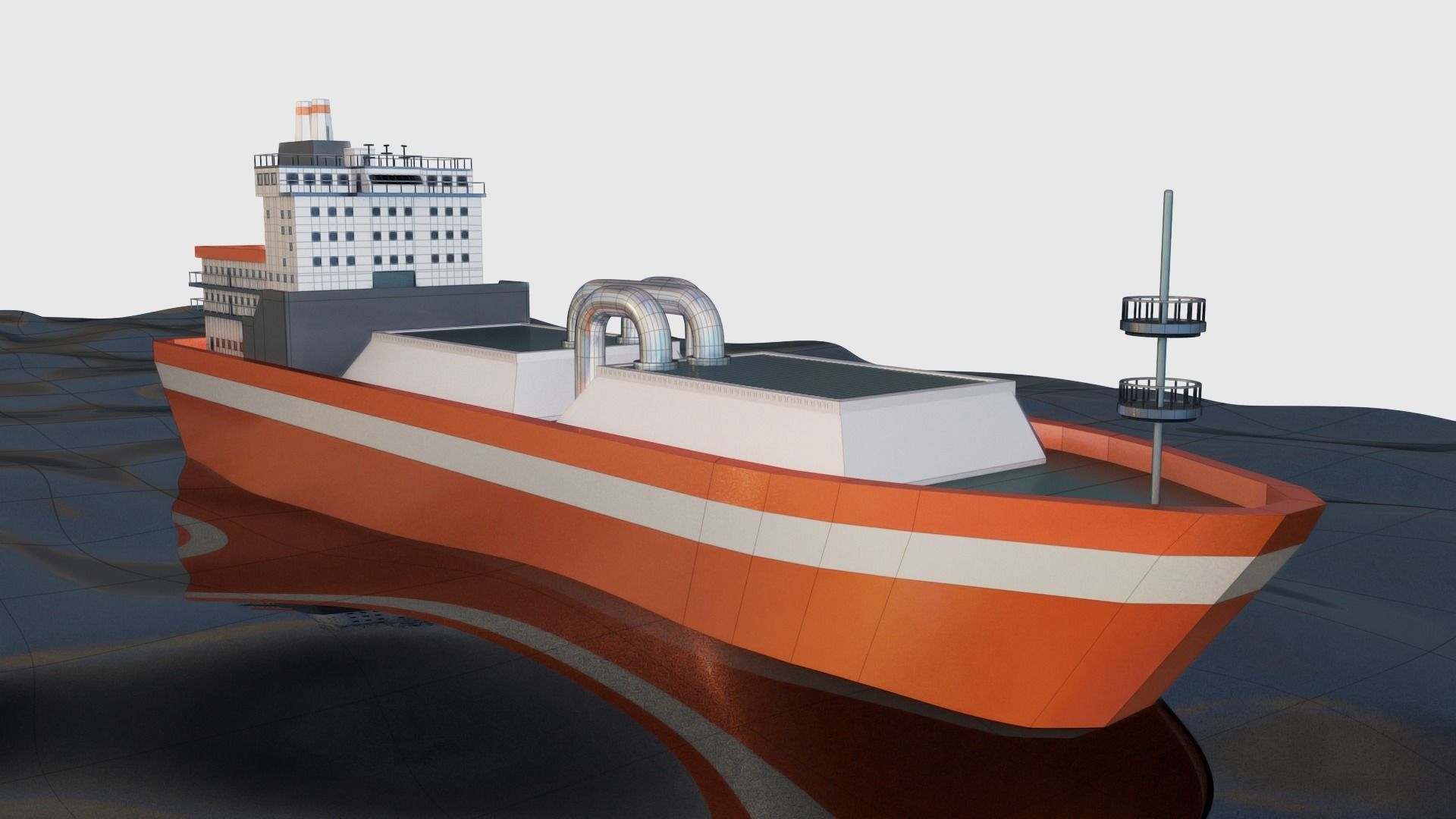 Tanker Ship Low-poly 3D model_2