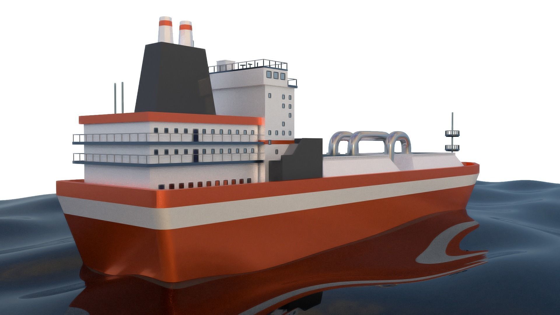 Tanker Ship Low-poly 3D model_1