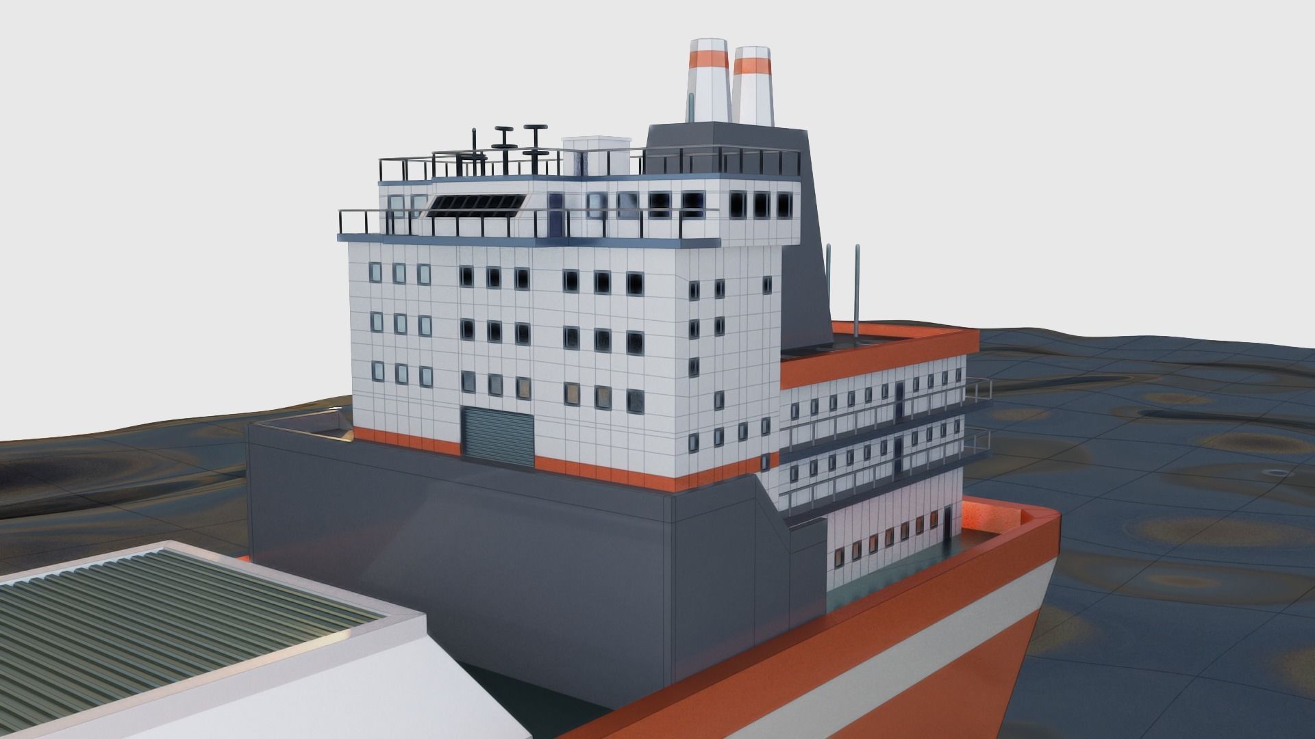 Tanker Ship Low-poly 3D model_9