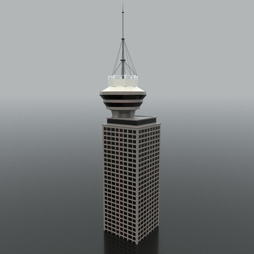 Skyscraper cn tower - cn tower Low-poly 3D model