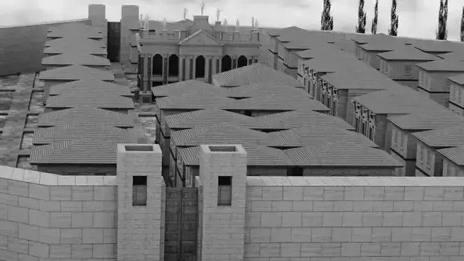 WALL AND CITY Free 3D model