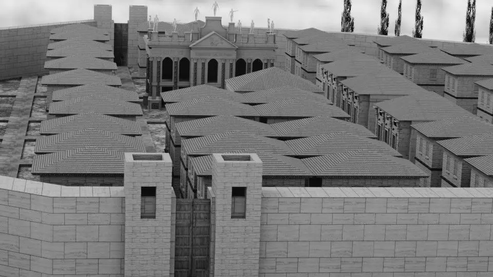 WALL AND CITY Free 3D model_0