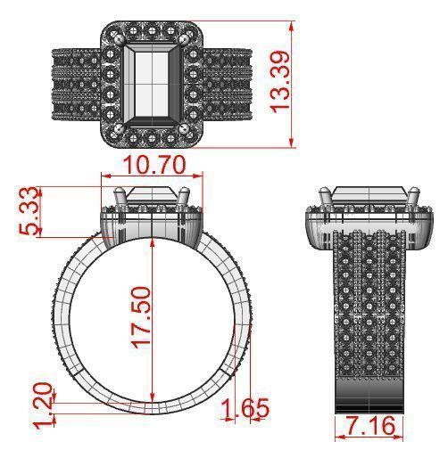 Engagement ring 11 3D print model_5